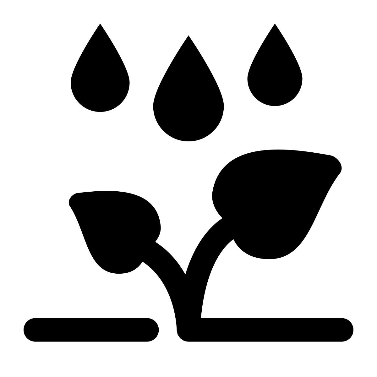 stamp style pianta sotto la pioggia icon