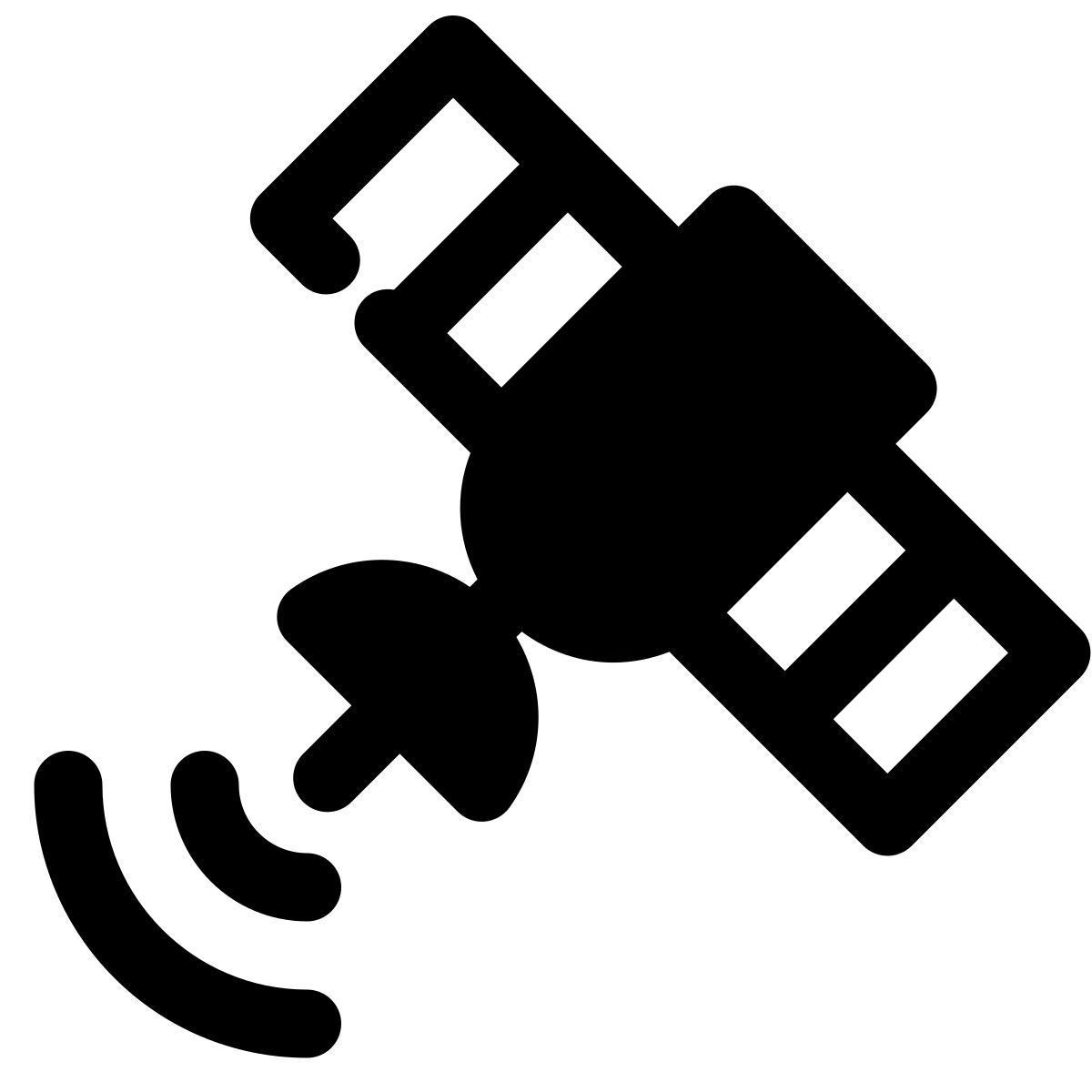 stamp style signalsendender satellit icon