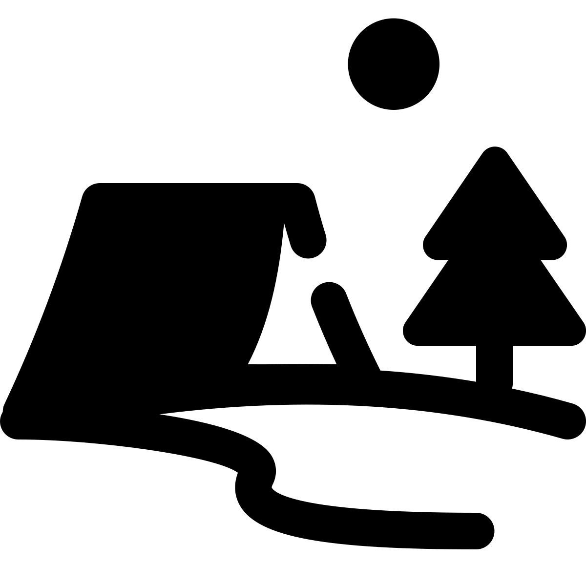 stamp style tente dans la forêt icon