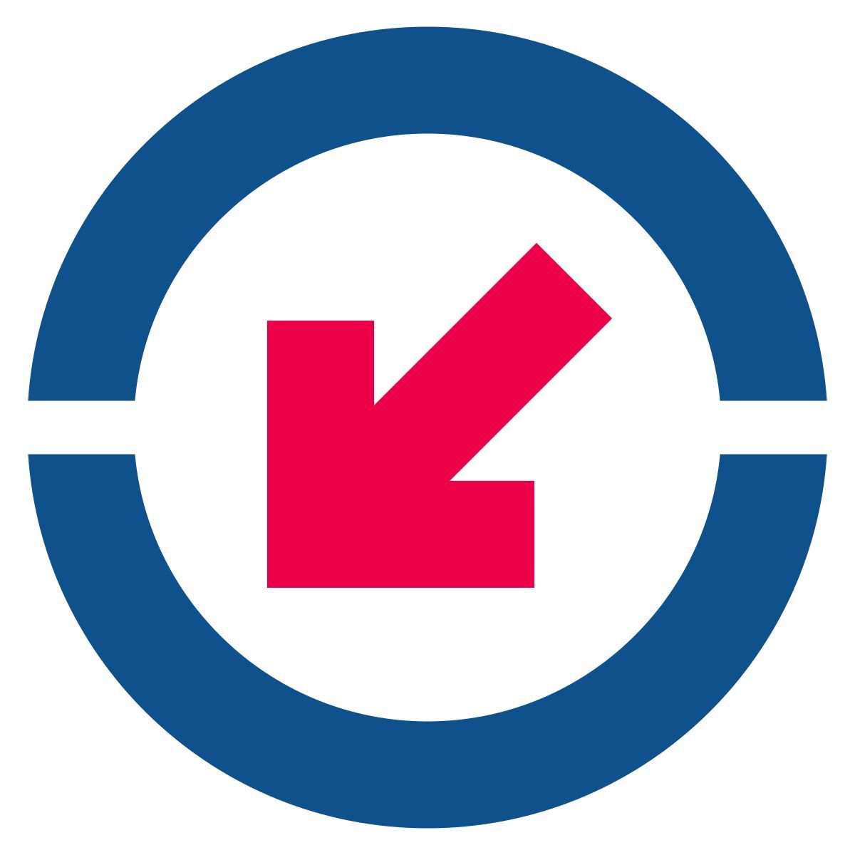 stencil style unten links eingekreist icon