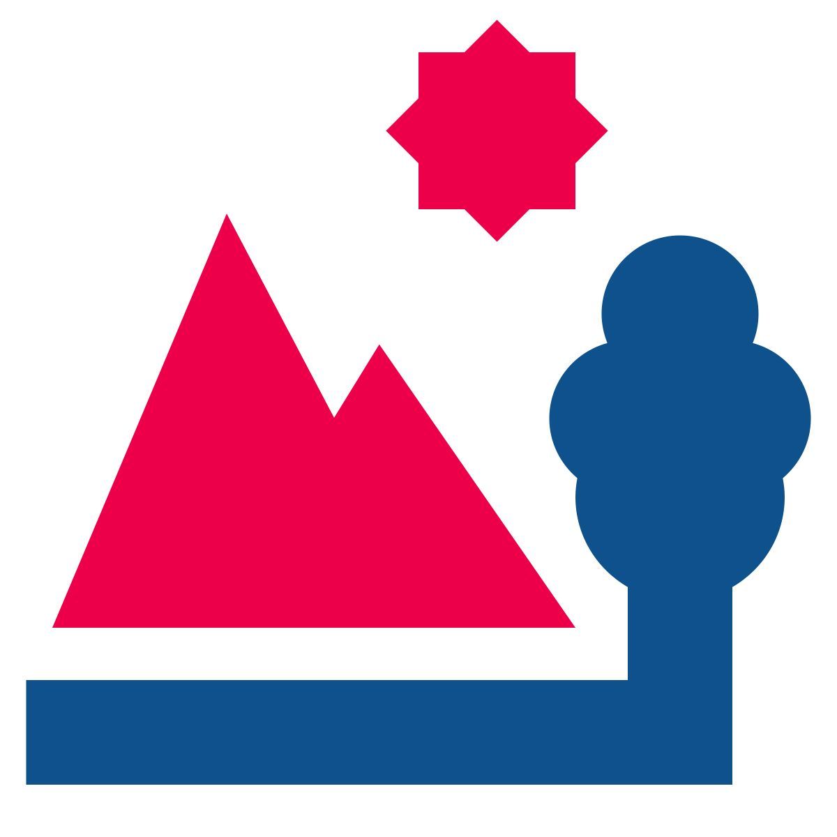 stencil style paesaggio primaverile icon