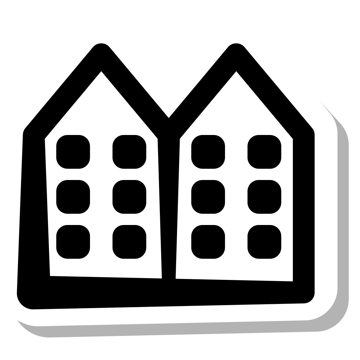 stickers duotone style apartment icon