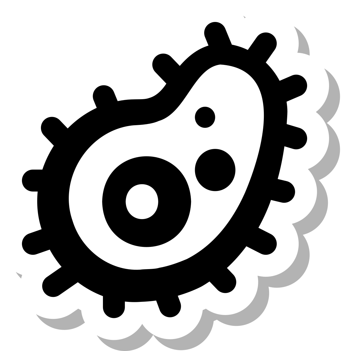 stickers duotone style bacteria icon