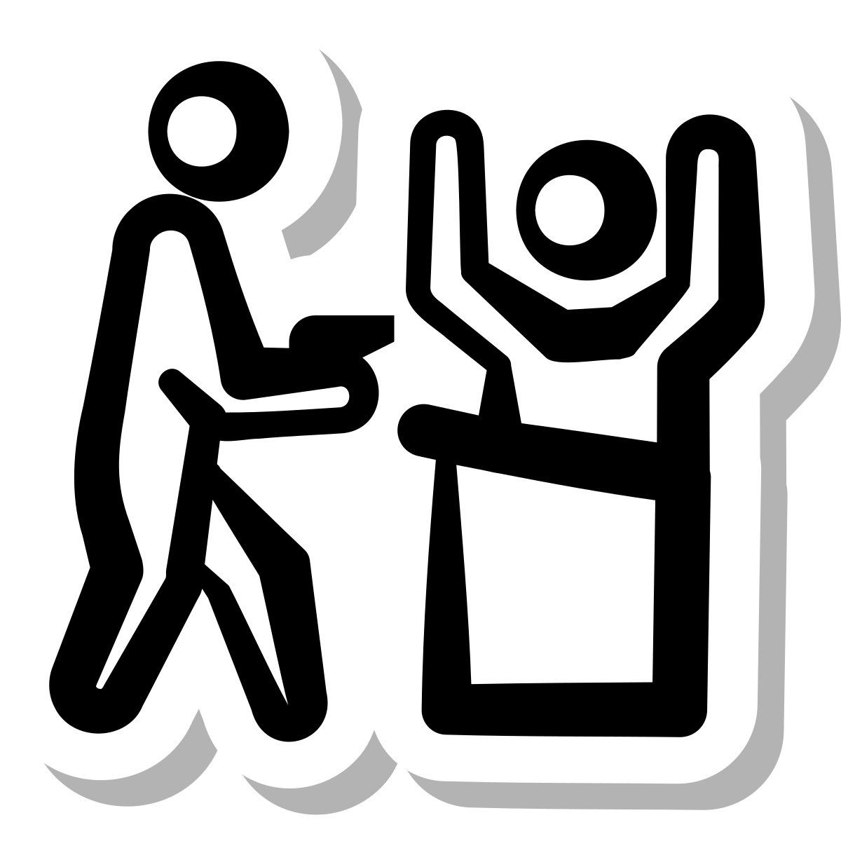 stickers duotone style bank robbery icon