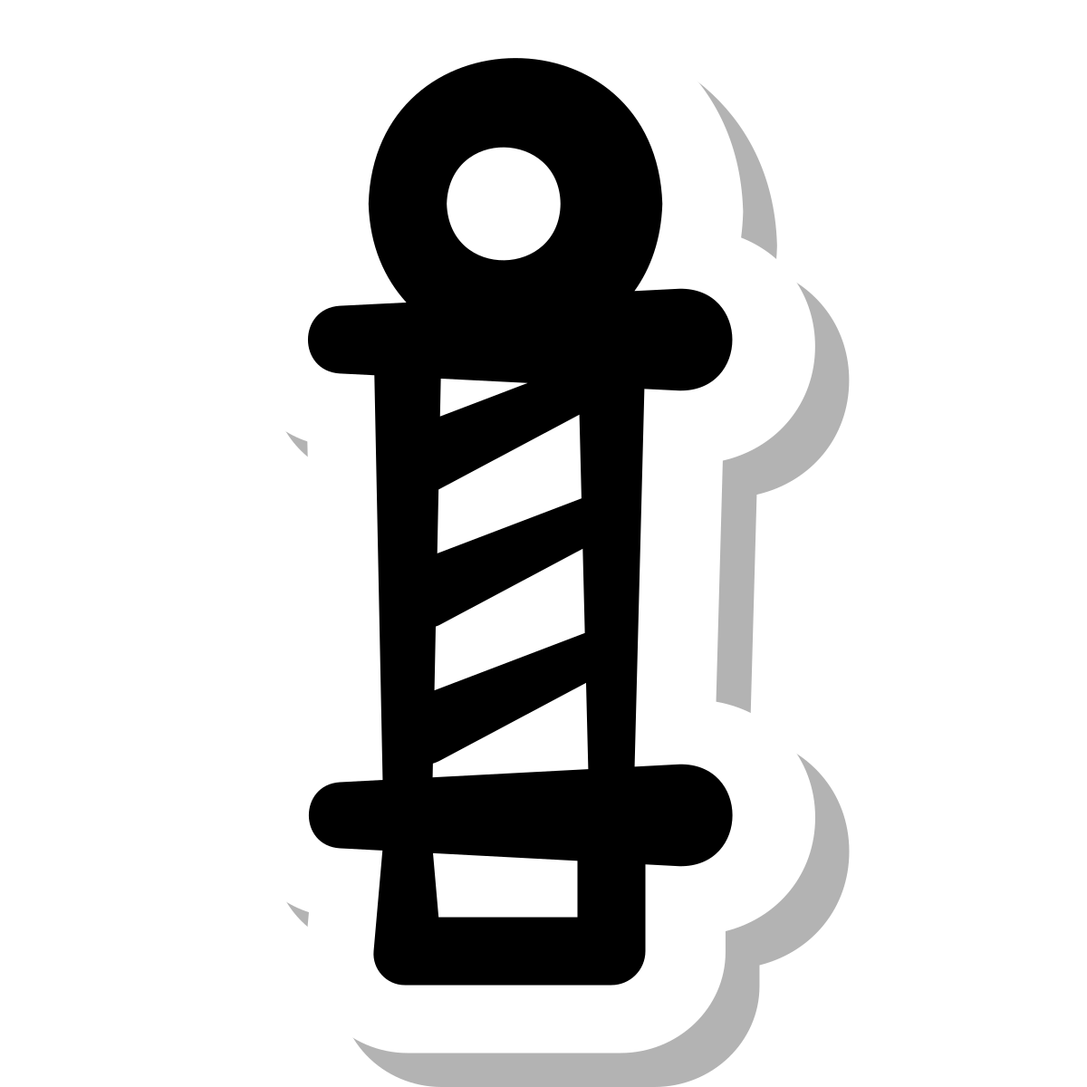 stickers duotone style barber pole icon