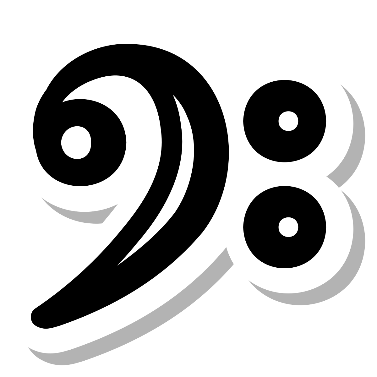 stickers duotone style bass clef icon