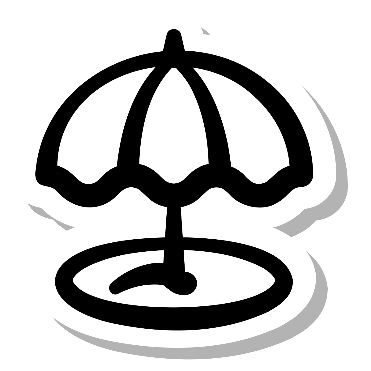 stickers duotone style beach umbrella icon