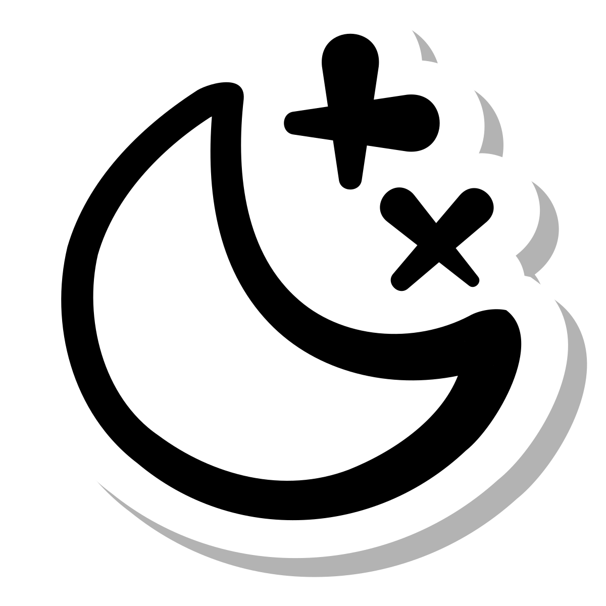 stickers duotone style bright moon icon