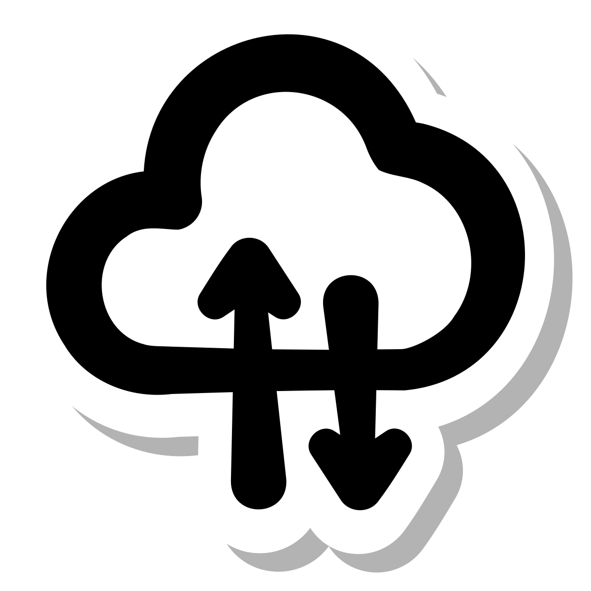 stickers duotone style cloud backup restore icon