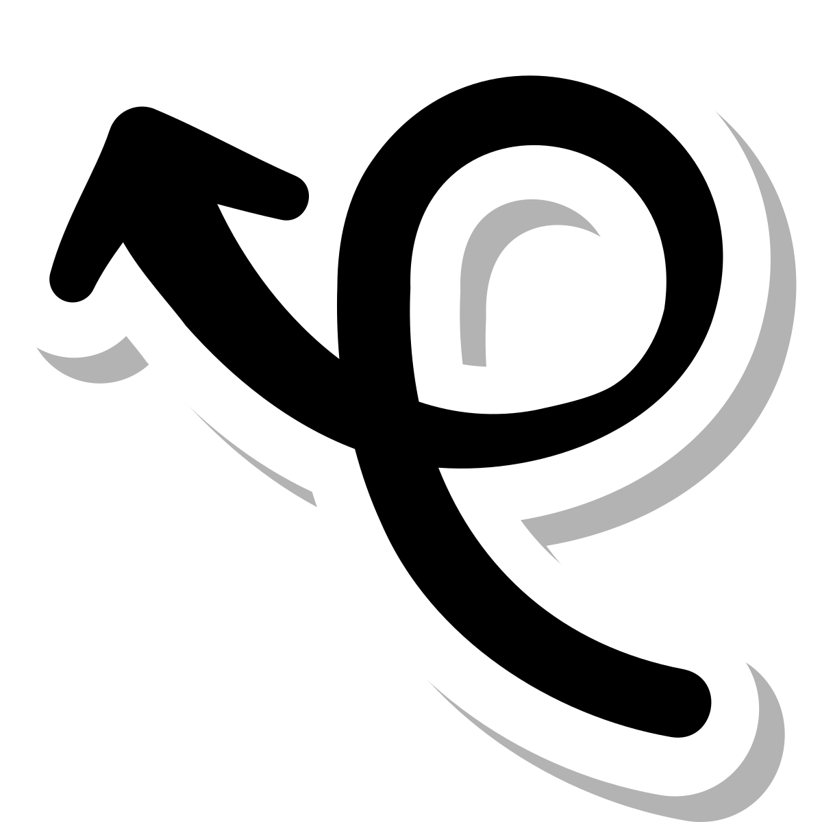 stickers duotone style curly arrow icon
