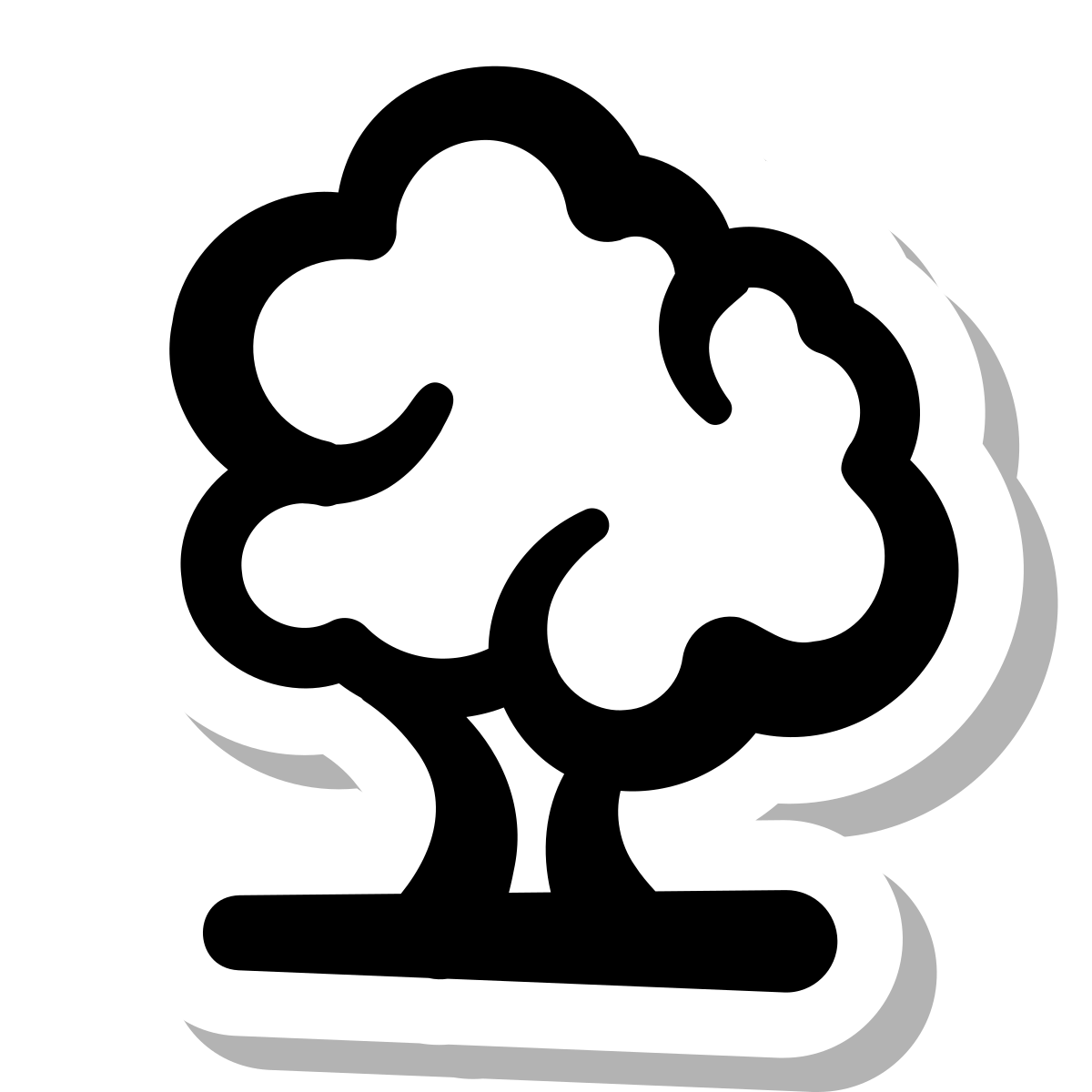 stickers duotone style deciduous tree icon