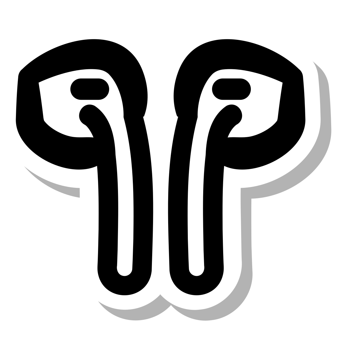 stickers duotone style earbud headphones icon