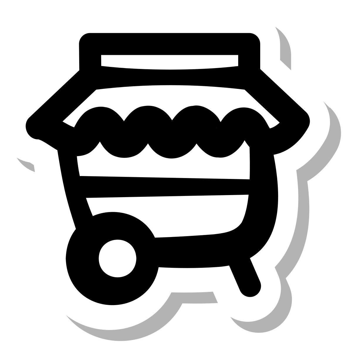 stickers duotone style food cart icon
