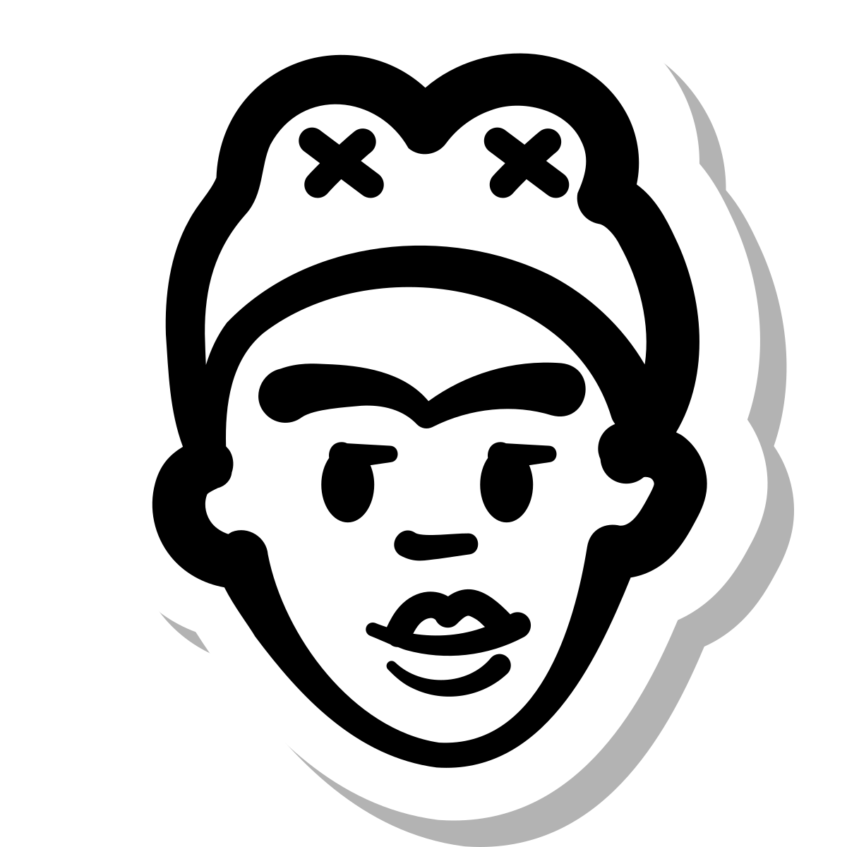 stickers duotone style frida kahlo icon