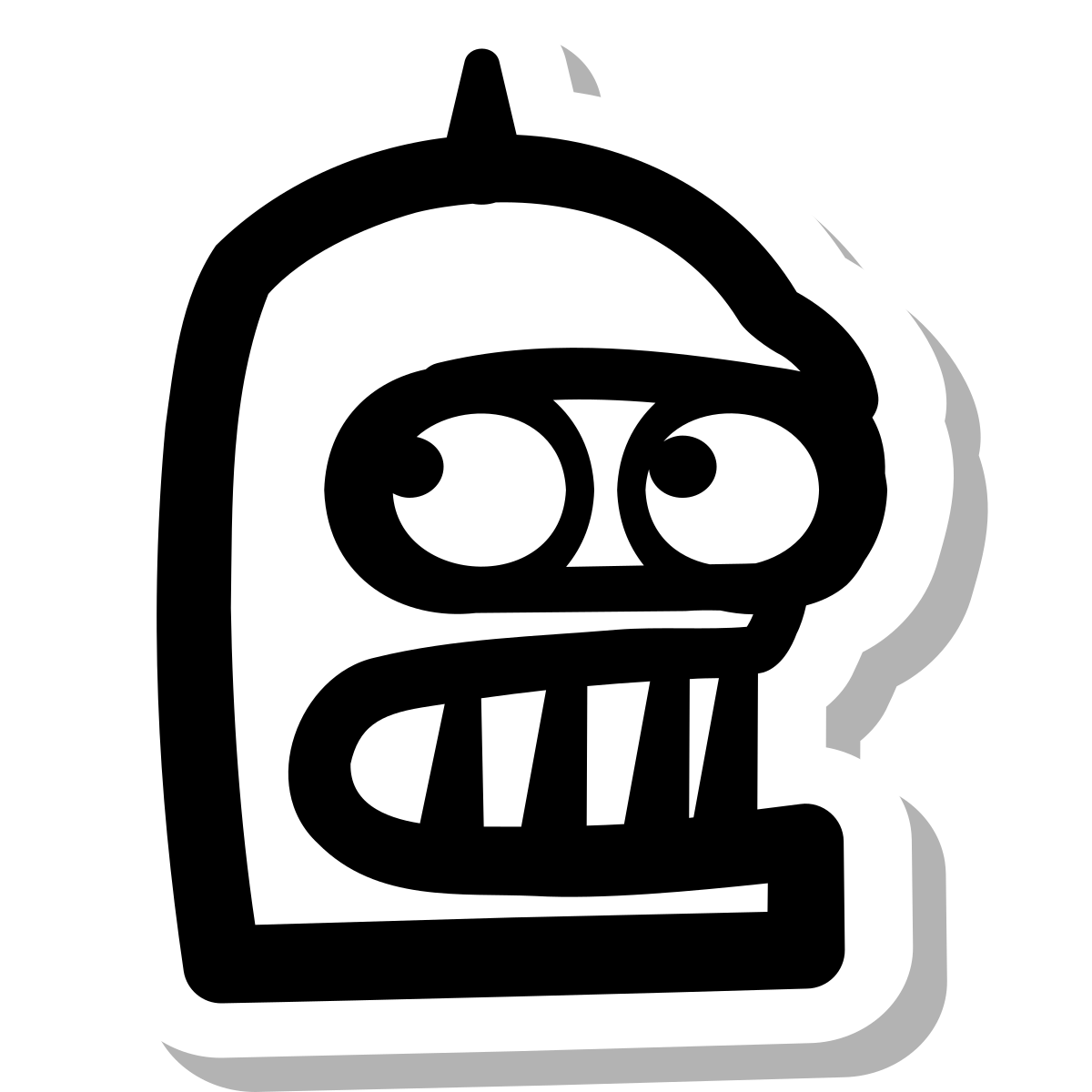 stickers duotone style futurama bender icon