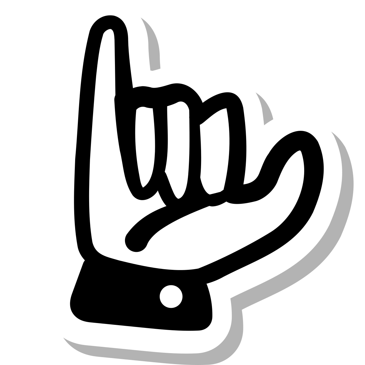stickers duotone style hang 10 icon