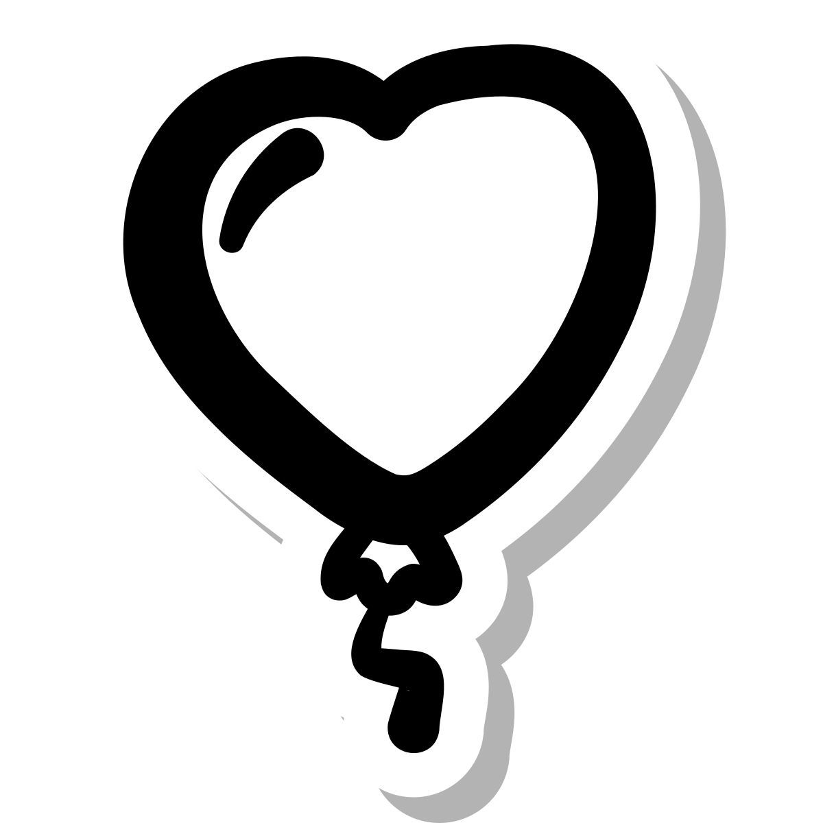 stickers duotone style 心形气球 icon