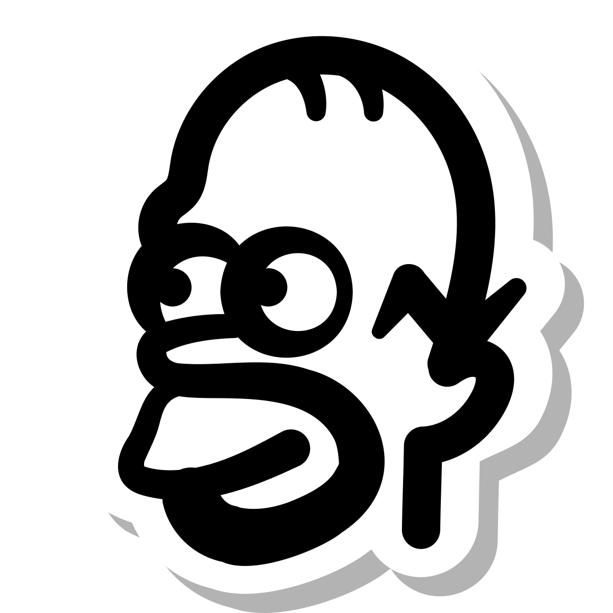 stickers duotone style homer simpson icon