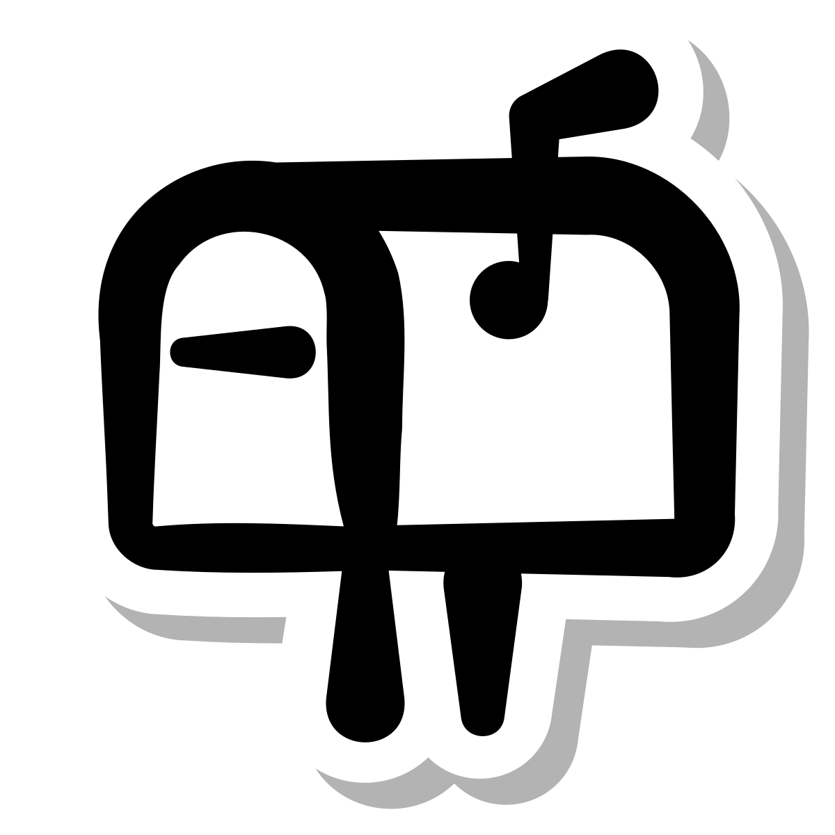 stickers duotone style mailbox closed flag up icon