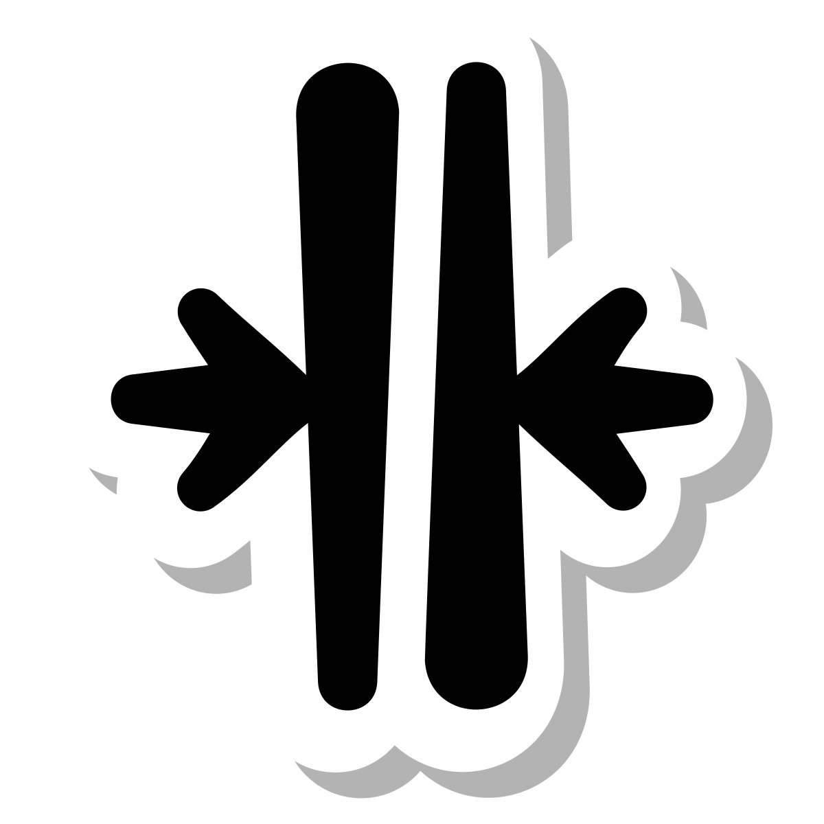 stickers duotone style merge vertical icon