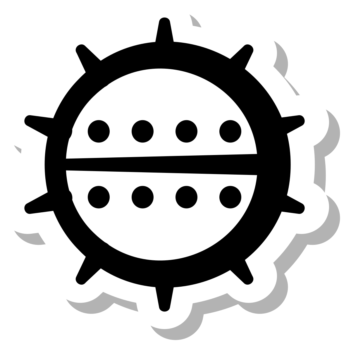 stickers duotone style naval mine icon