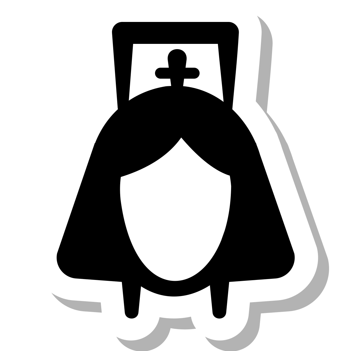 stickers duotone style nurse female icon