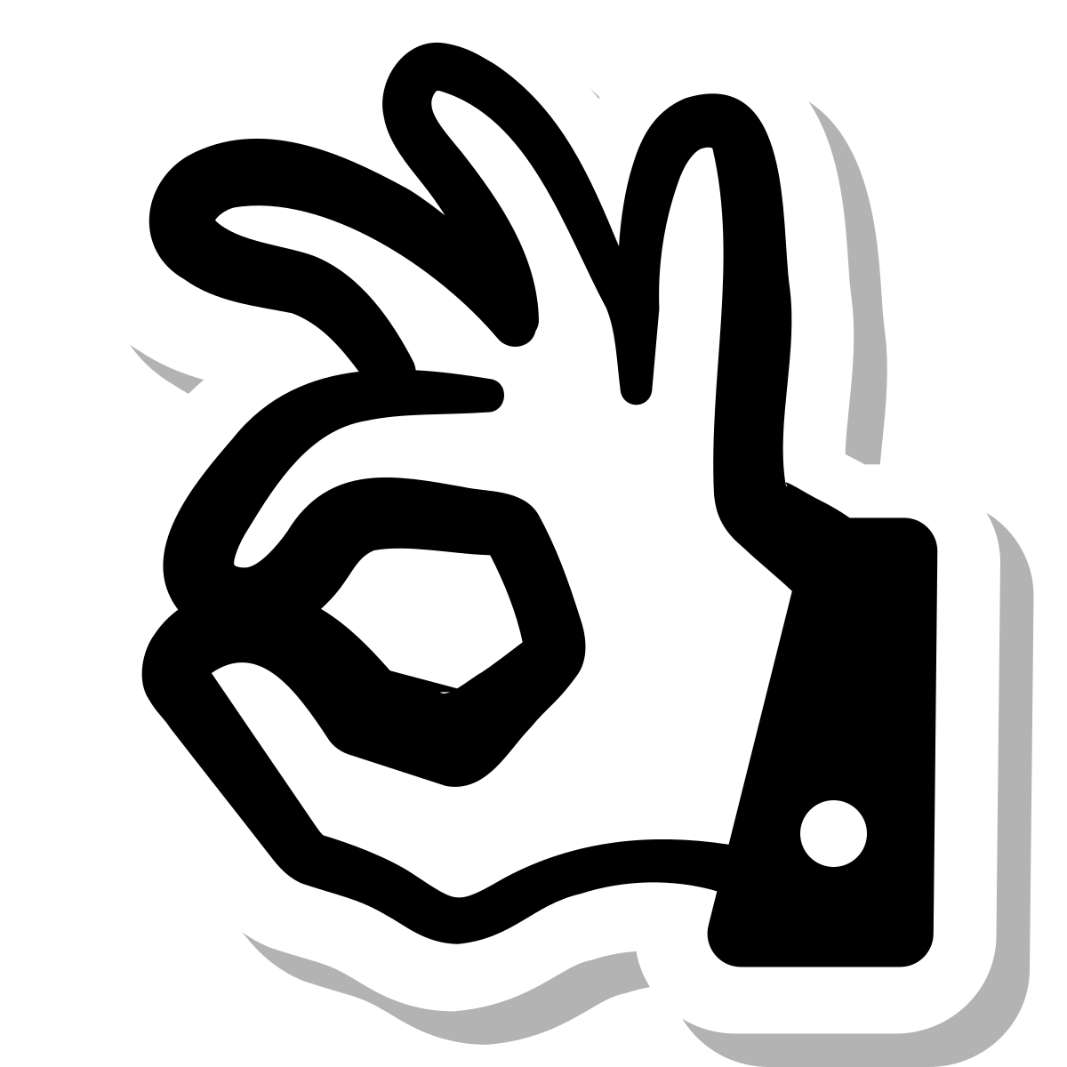 stickers duotone style ok hand icon