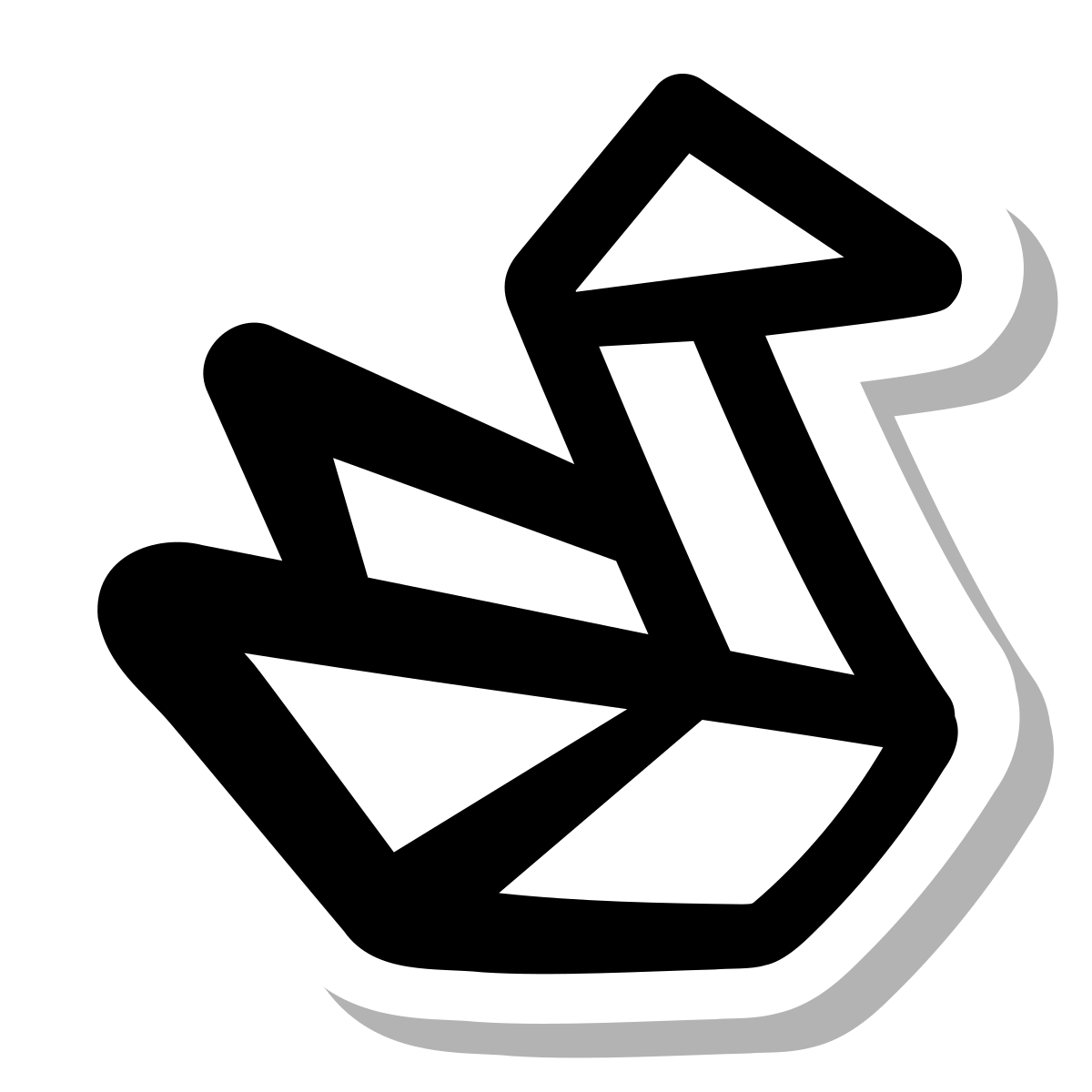 stickers duotone style origami icon