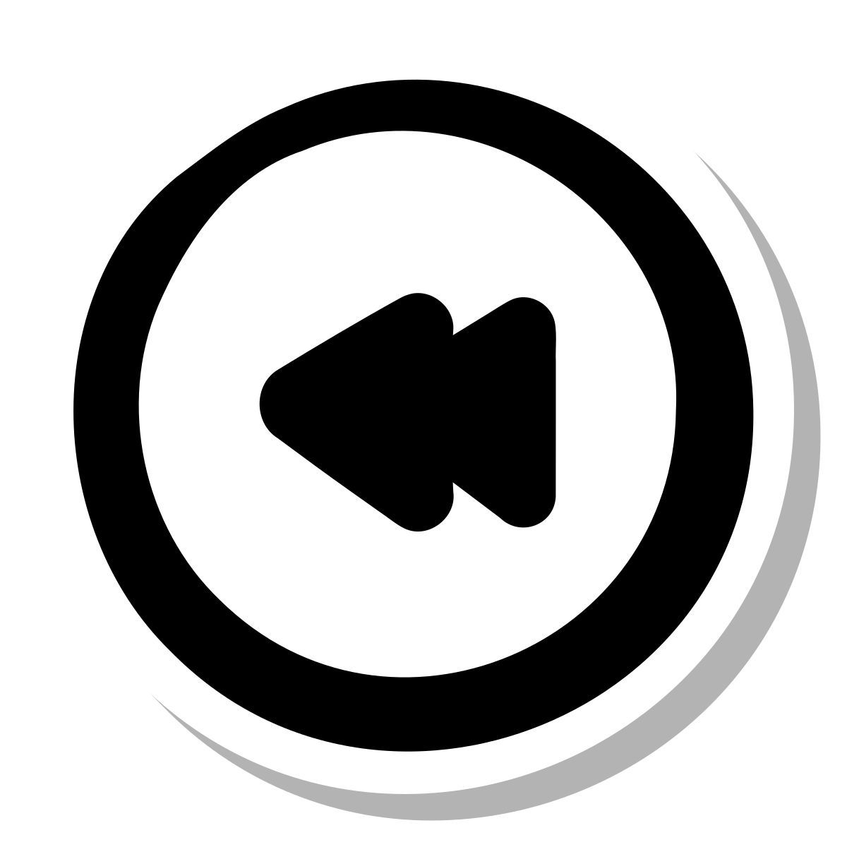 stickers duotone style pulsante di riavvolgimento icon