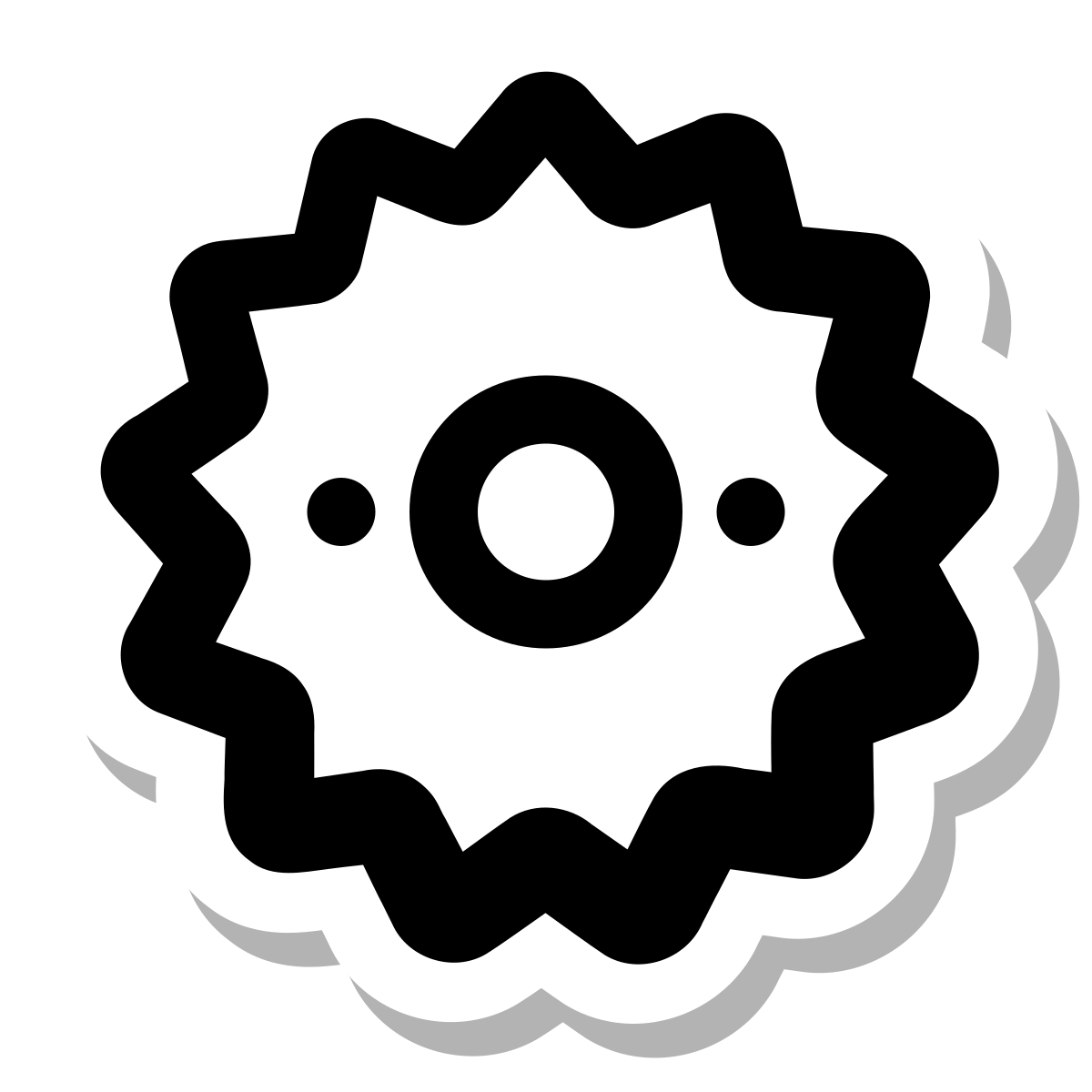 stickers duotone style saw blade icon