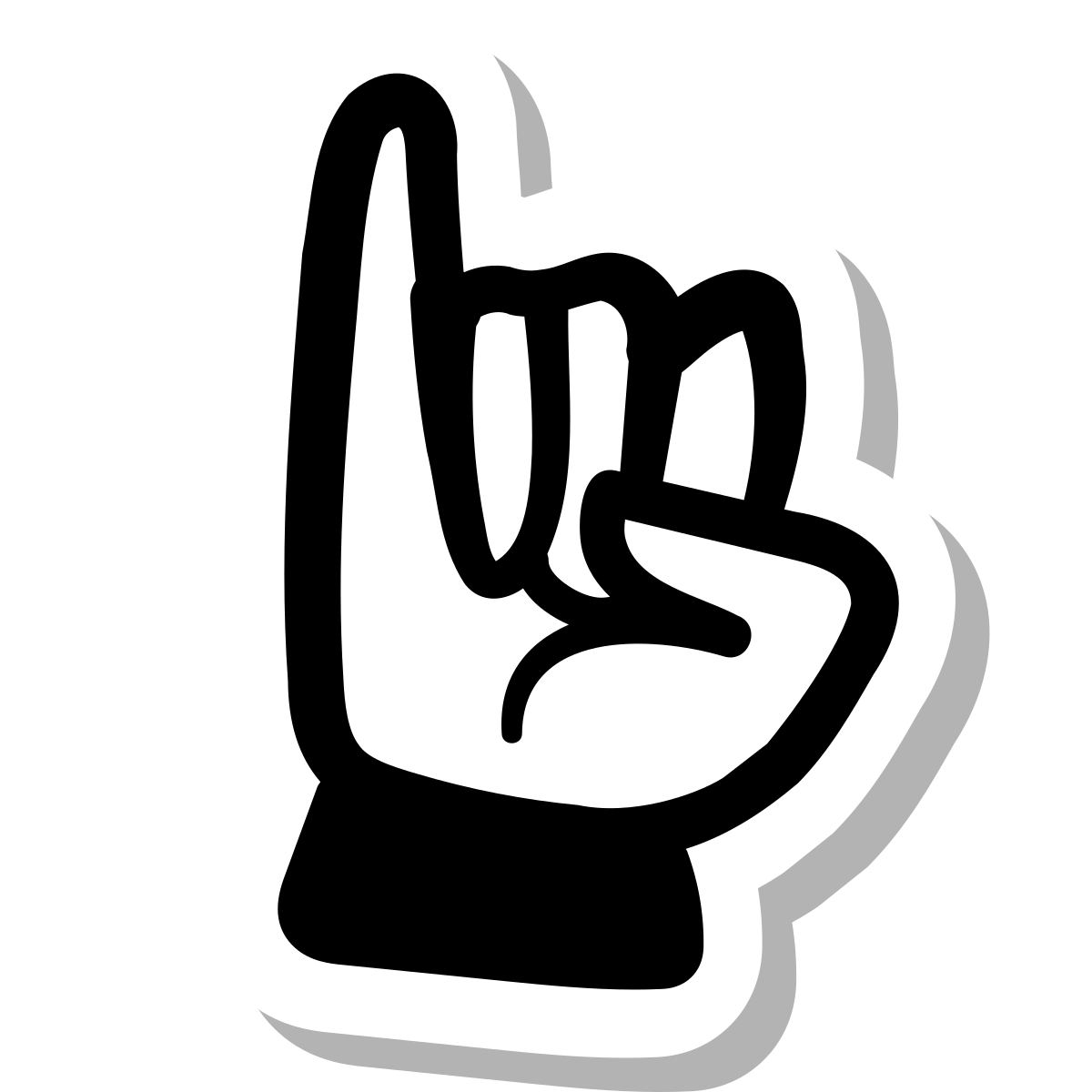 stickers duotone style sign language i icon
