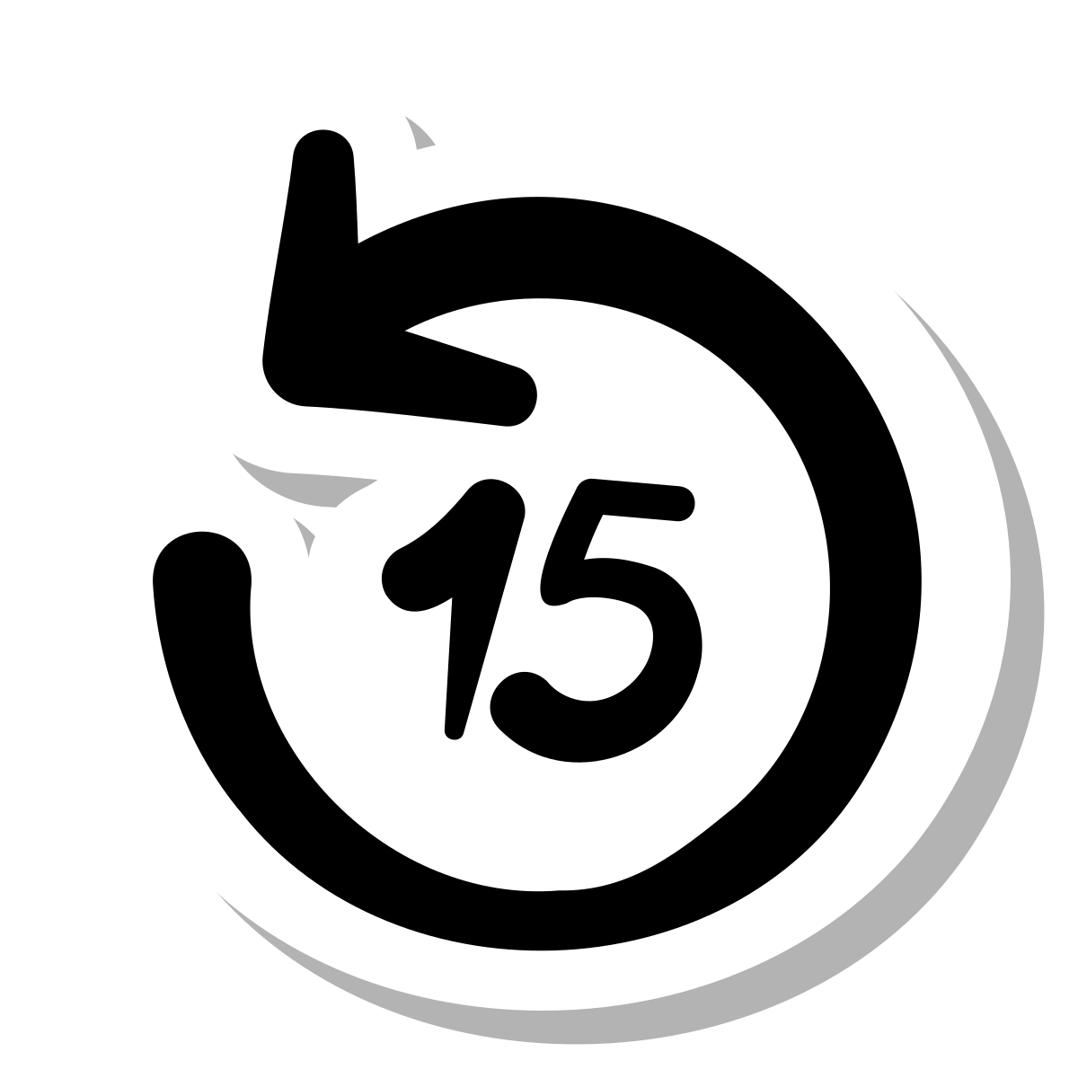 stickers duotone style skip 15 seconds back icon
