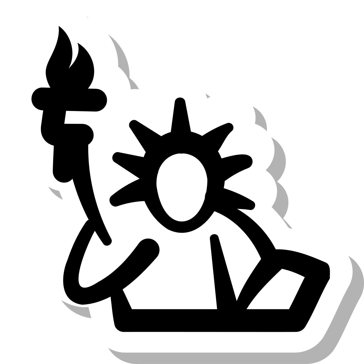 stickers duotone style statue of liberty icon