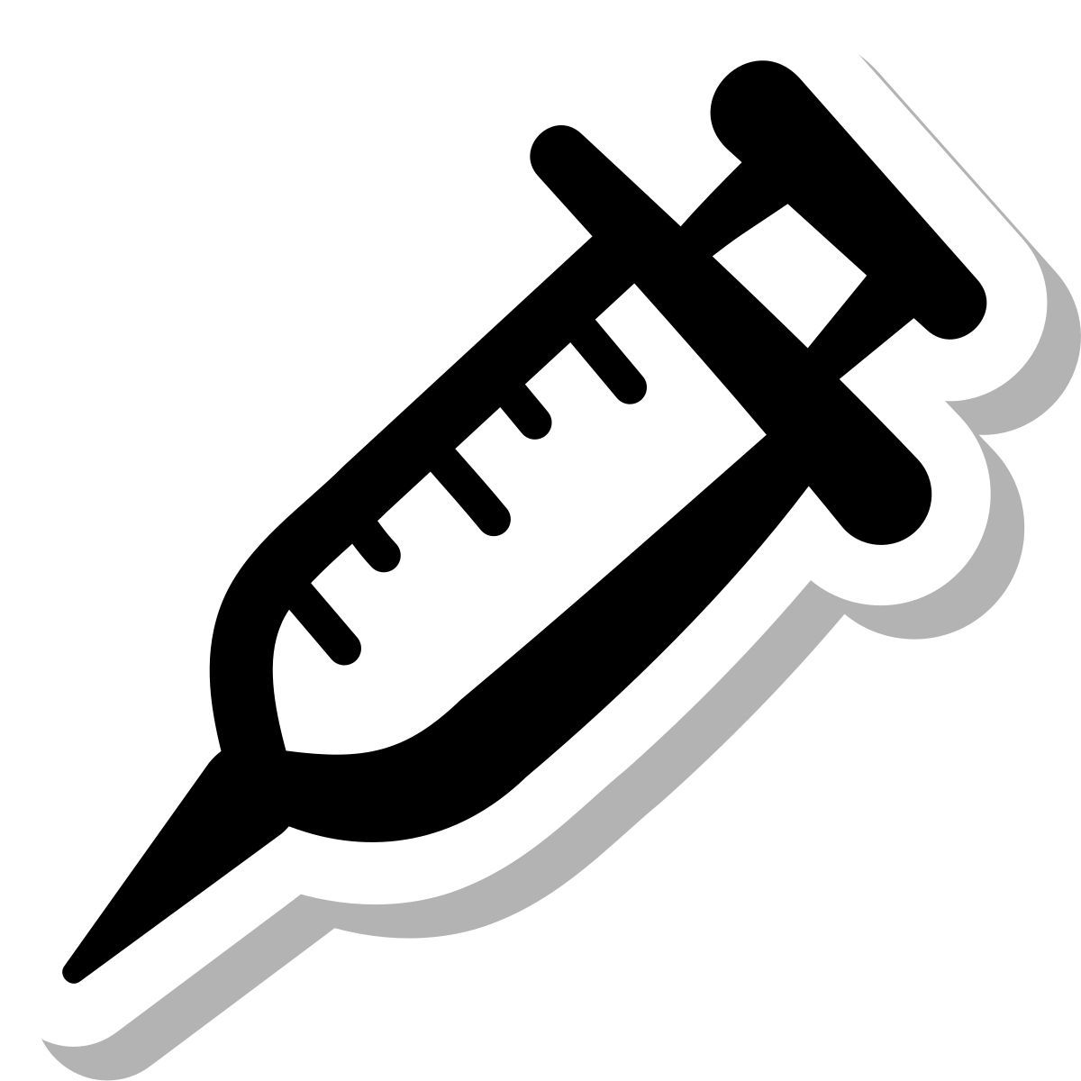 stickers duotone style 주사기 icon