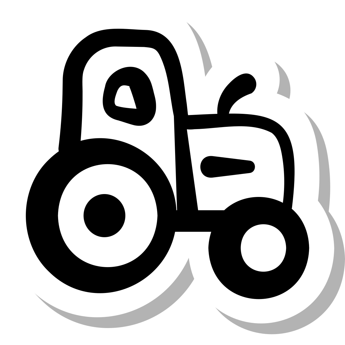 stickers duotone style tractor icon