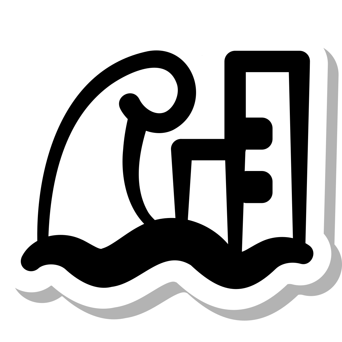 stickers duotone style tsunami icon