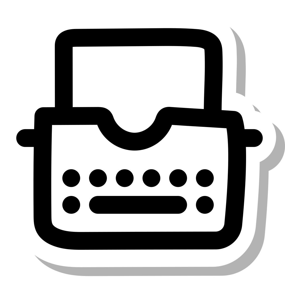 stickers duotone style machine à écrire avec papier icon