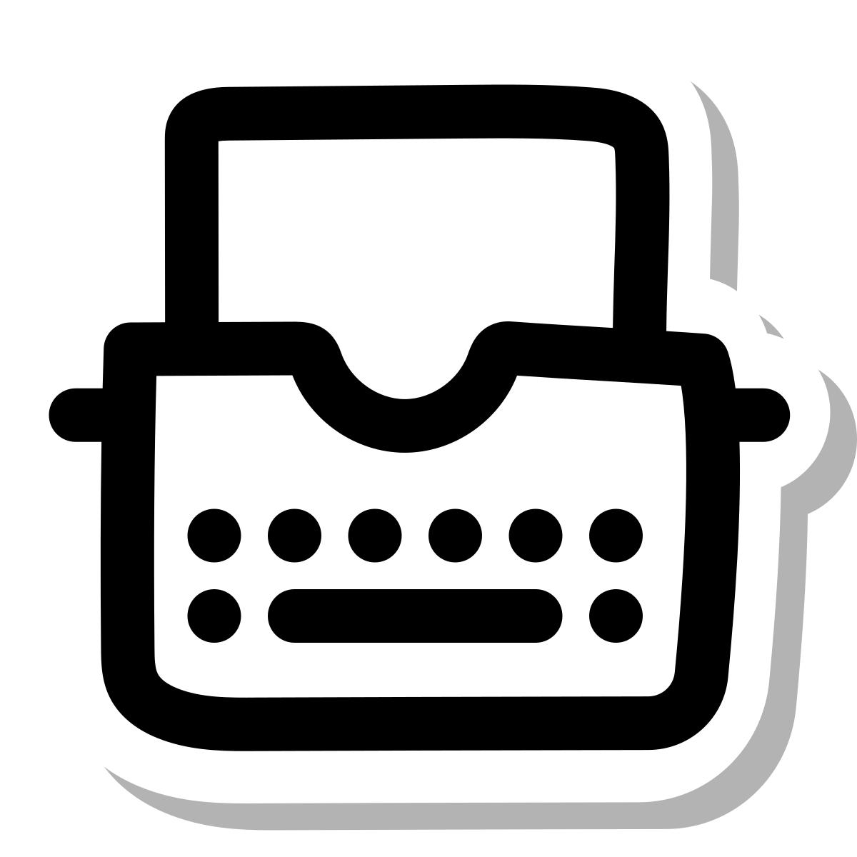 stickers duotone style typewriter with paper icon