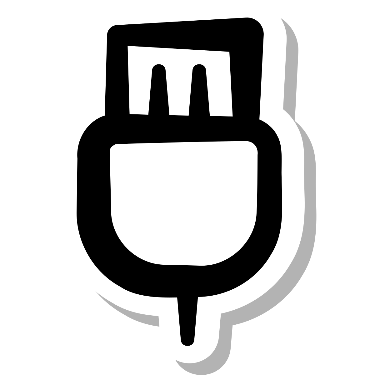stickers duotone style usb on icon