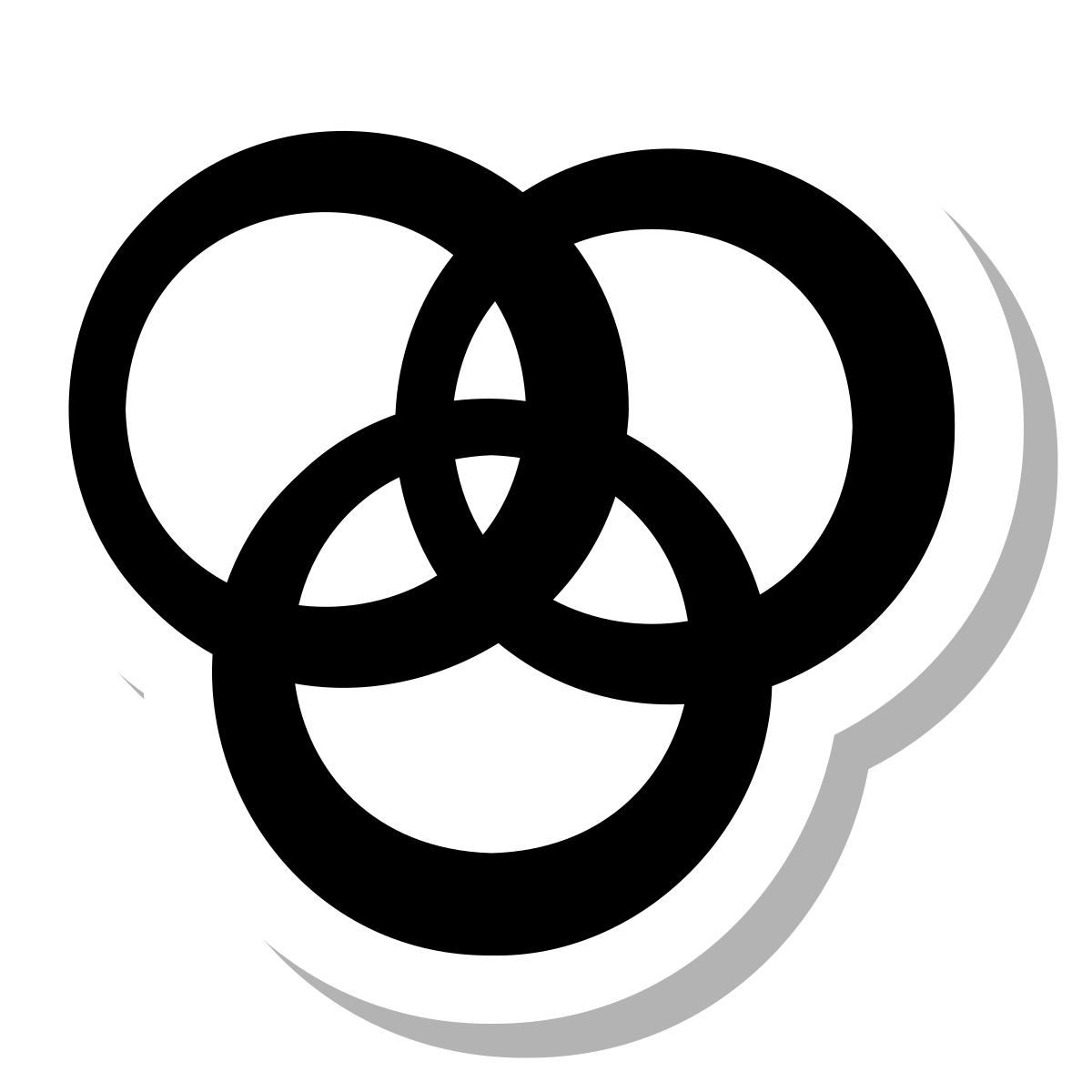 stickers duotone style venn diagram icon
