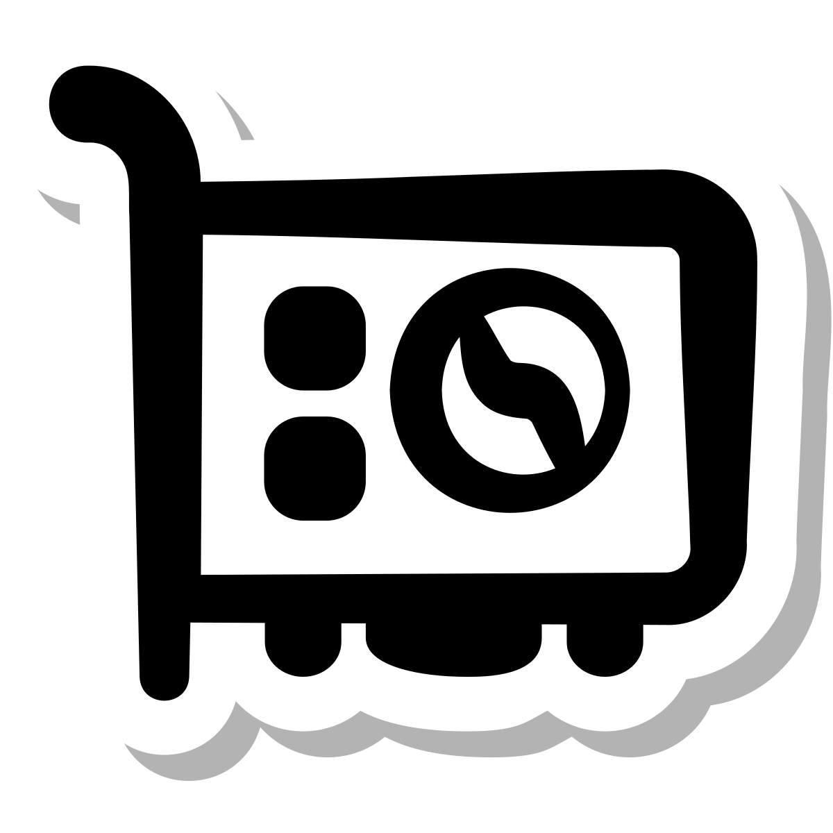 stickers duotone style video card icon