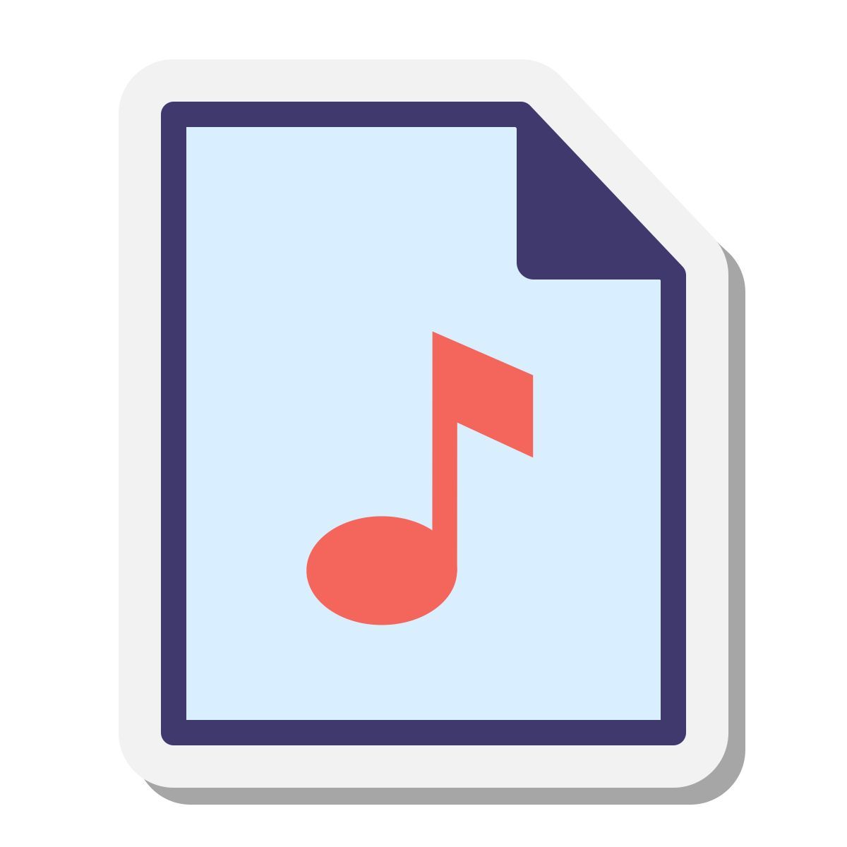stickers style audio file icon