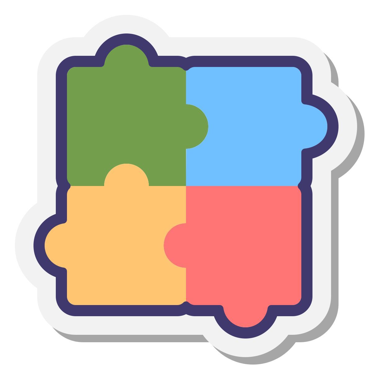 stickers style puzzles icon