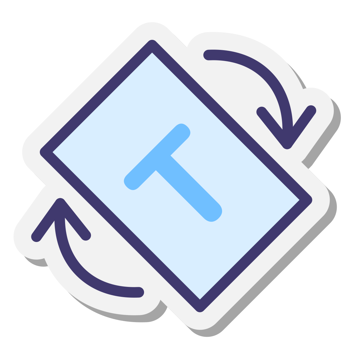 stickers style auto rotate based on text icon