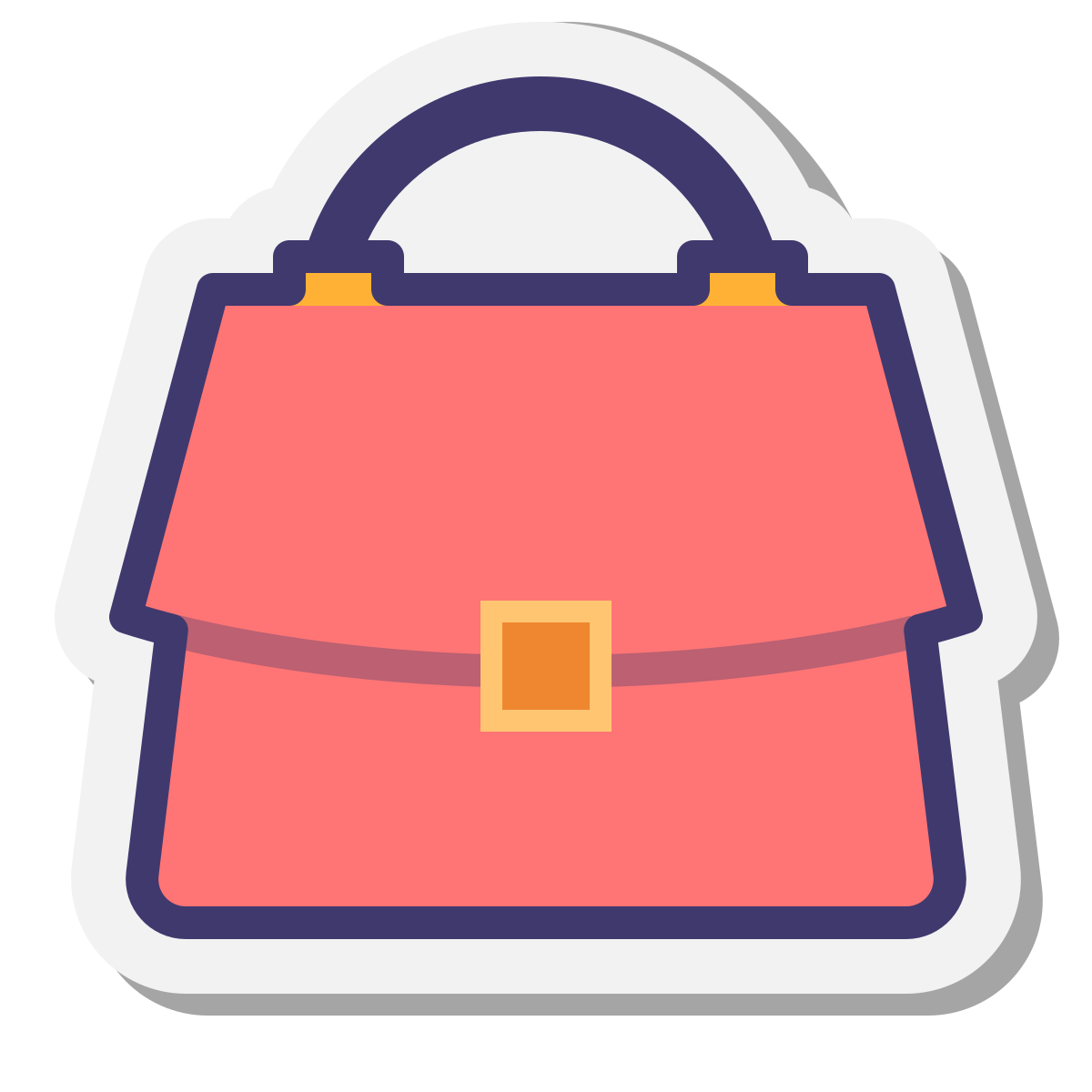 stickers style bag front view icon