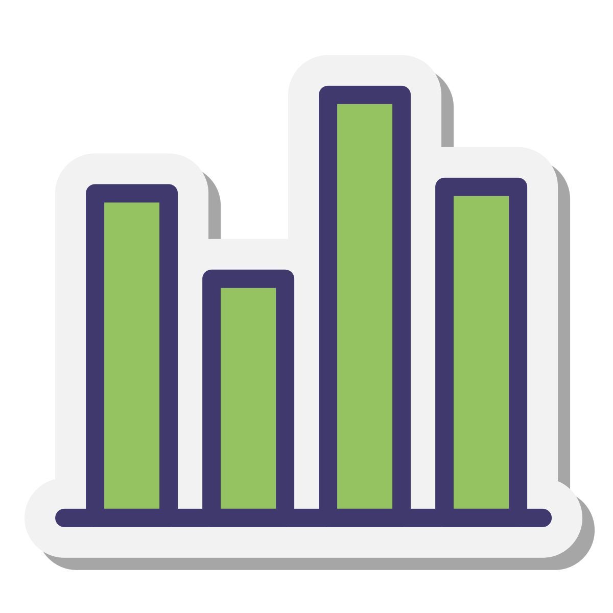 stickers style bar graph icon
