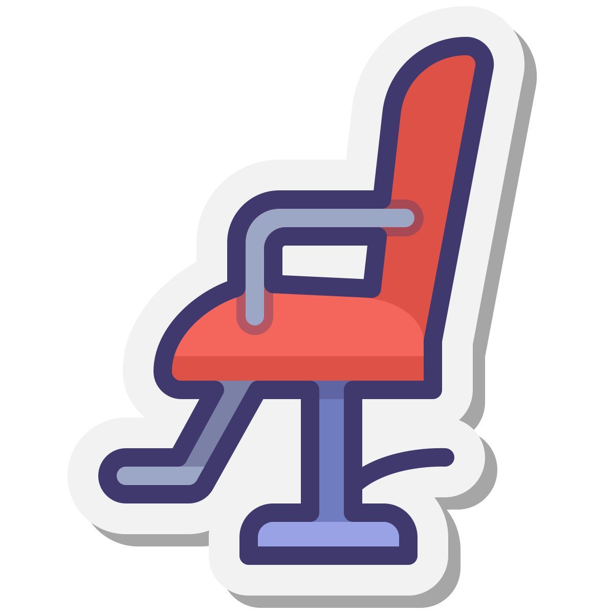 stickers style friseurstuhl icon