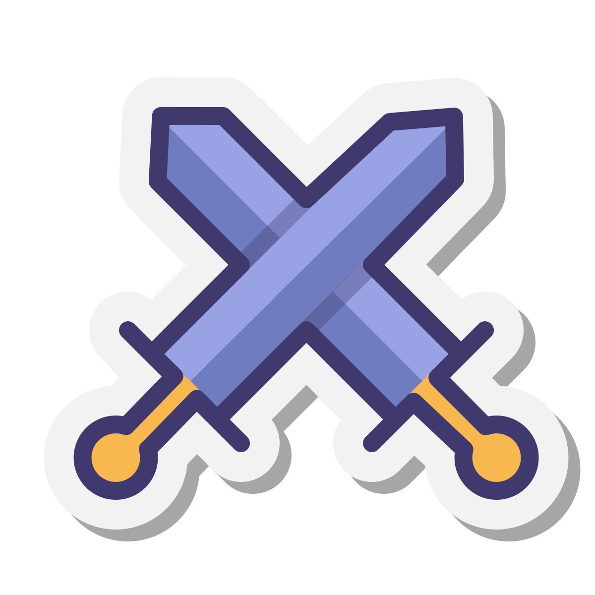 stickers style épées croisées icon