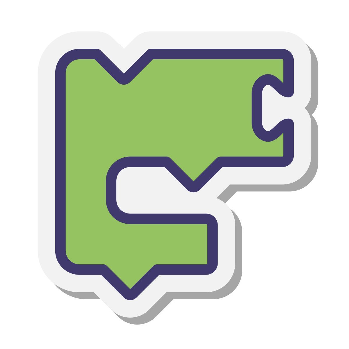stickers style blockly green icon