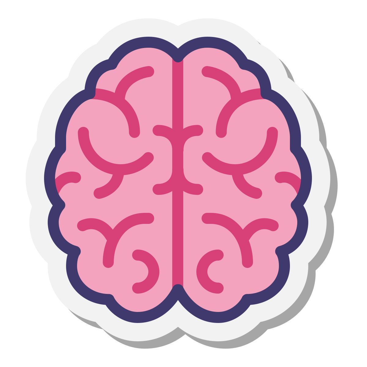 stickers style brain icon